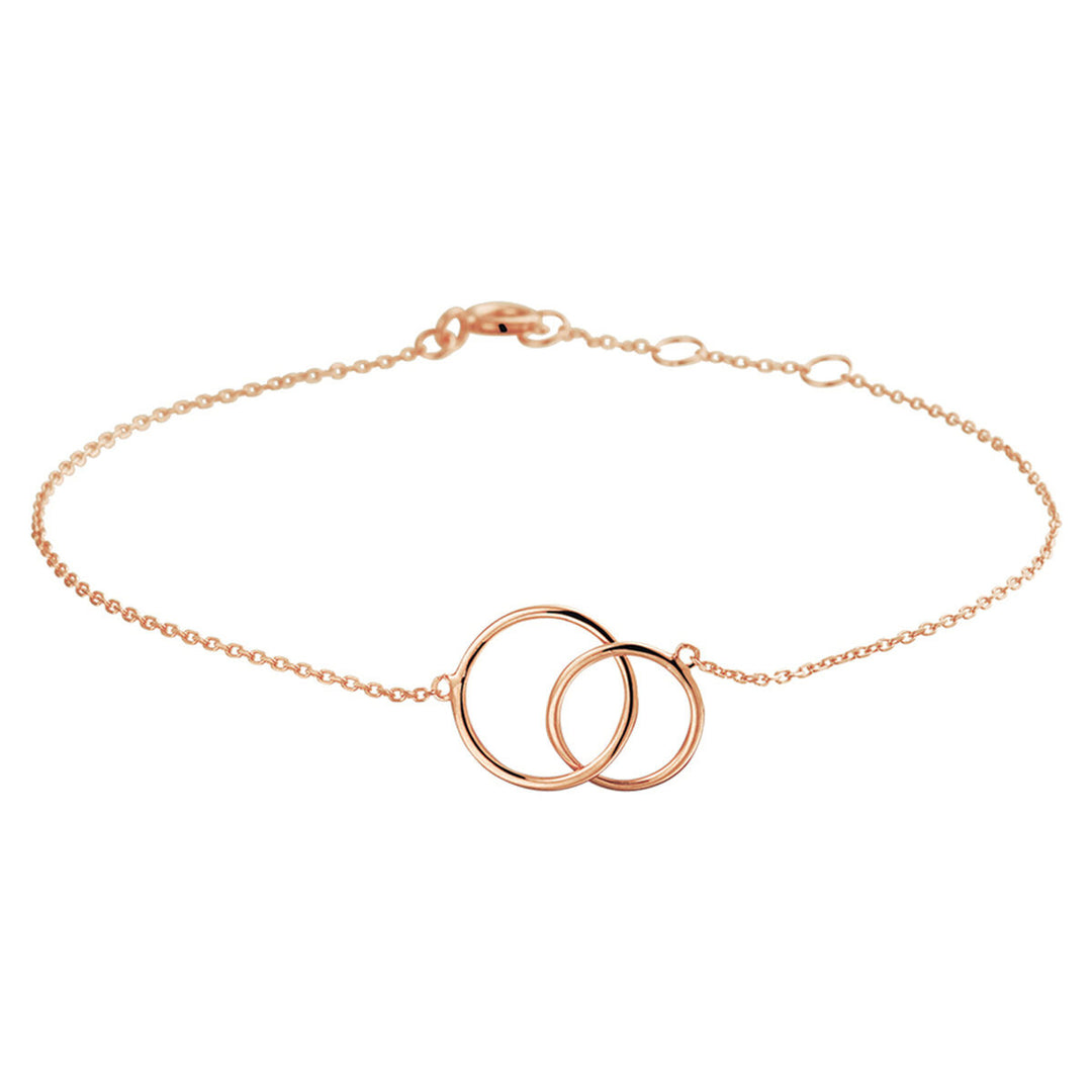 14k Roségouden Armband met Open Rondjes – 16,5-18,5 cm