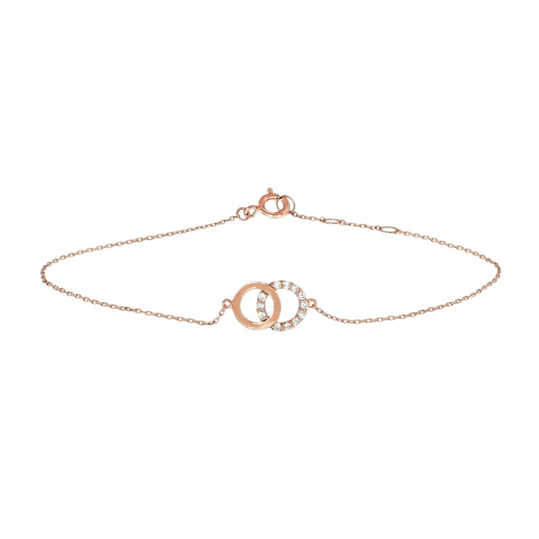 14k Roségouden Armband met Zirkonia – 16,5-18,5 cm