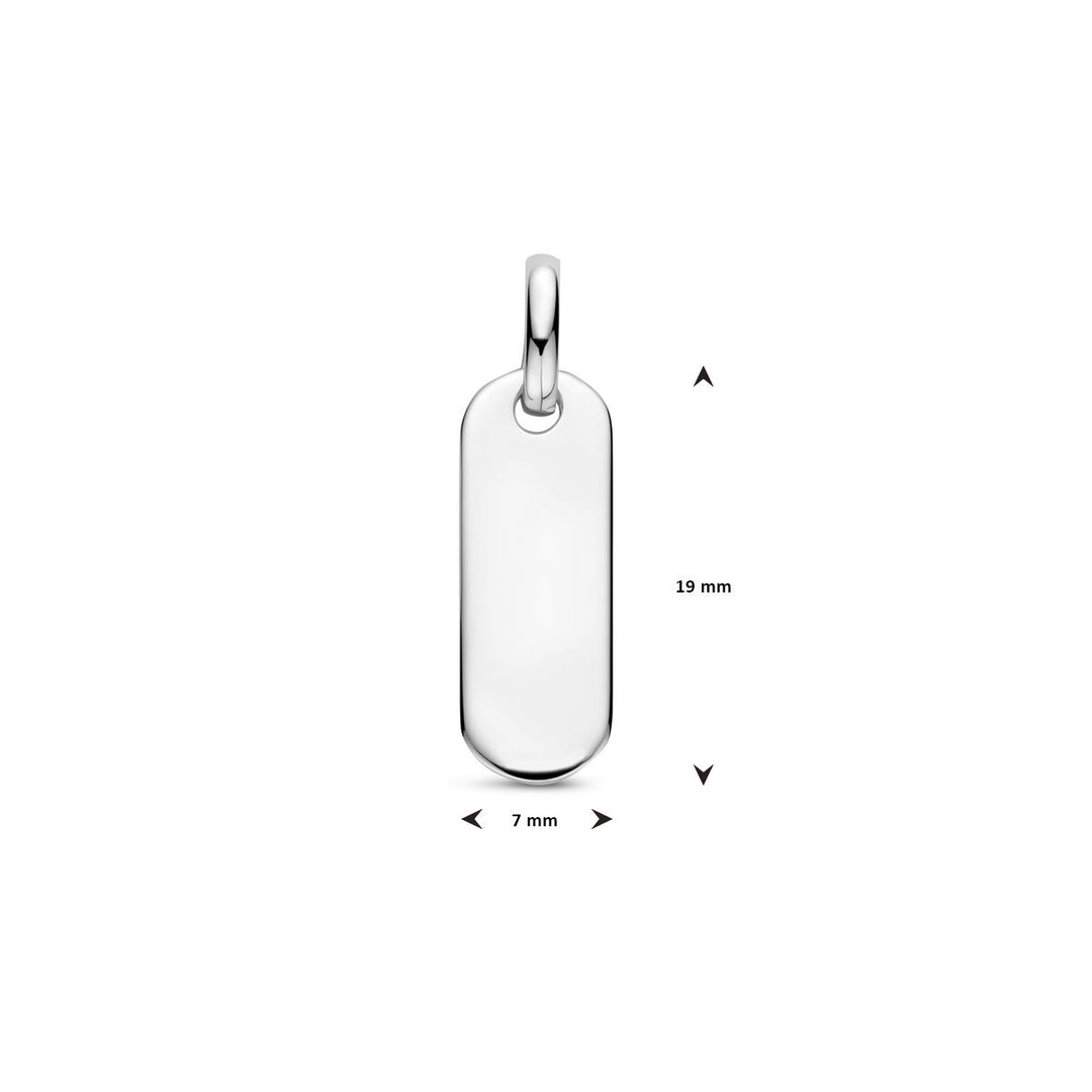 Gerhodineerde 925 Zilveren Hanger – Elegante Rechthoekige Vorm