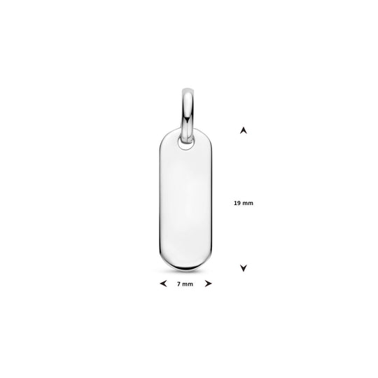 Gerhodineerde 925 Zilveren Hanger – Elegante Rechthoekige Vorm