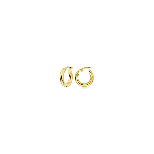 14k Geelgouden Oorringen met Ronde Buis – 3 mm