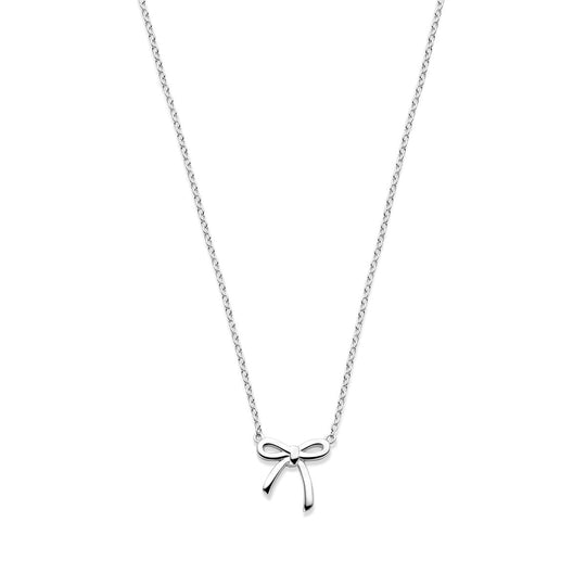 Gerhodineerd 925 Zilveren Collier met Strik - 41, 43 en 45cm Verstelbare Draaglengte, 1.2mm Schakelbreedte