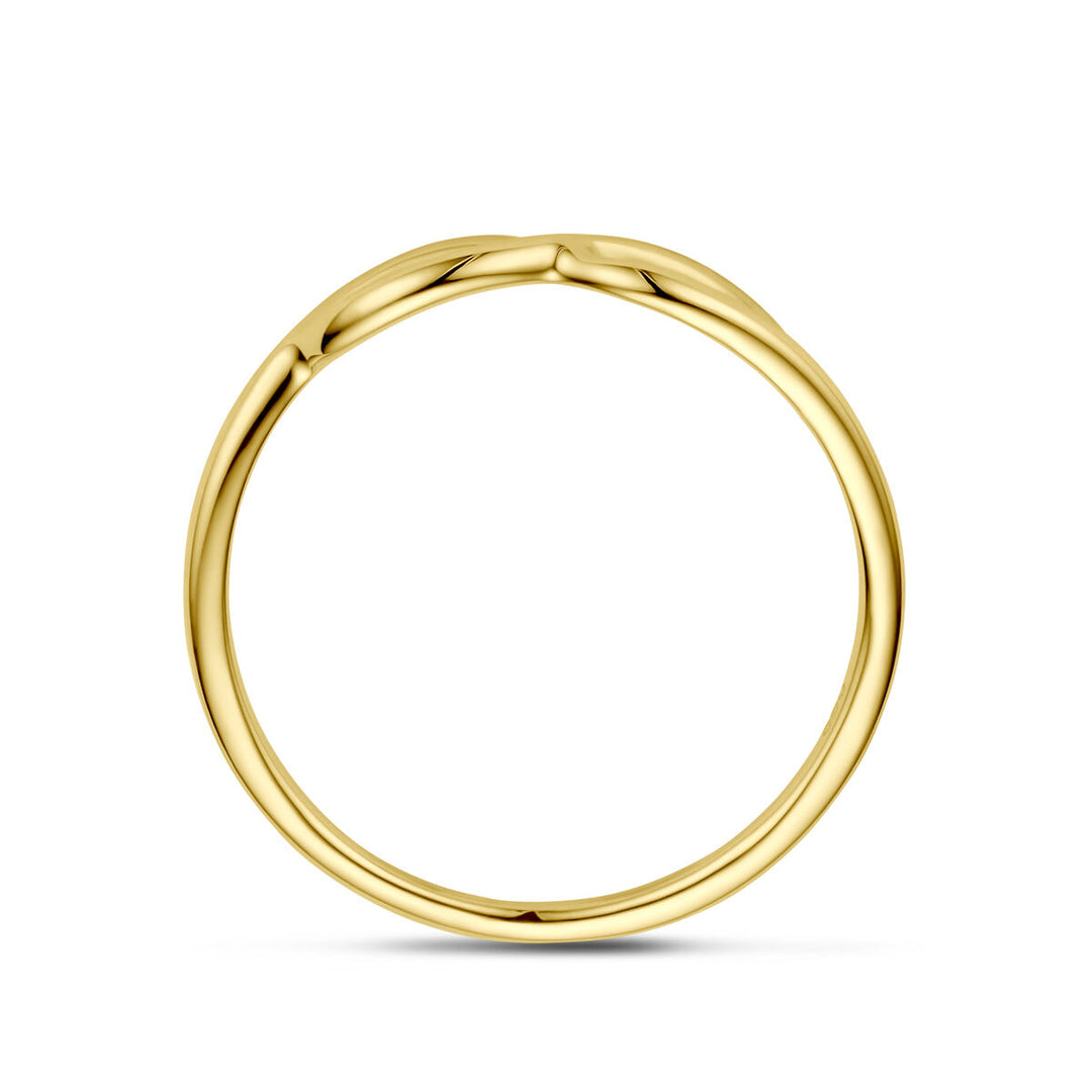 Stijlvolle 14k Geelgouden Ring met Infinity Teken - Breedte 4mm