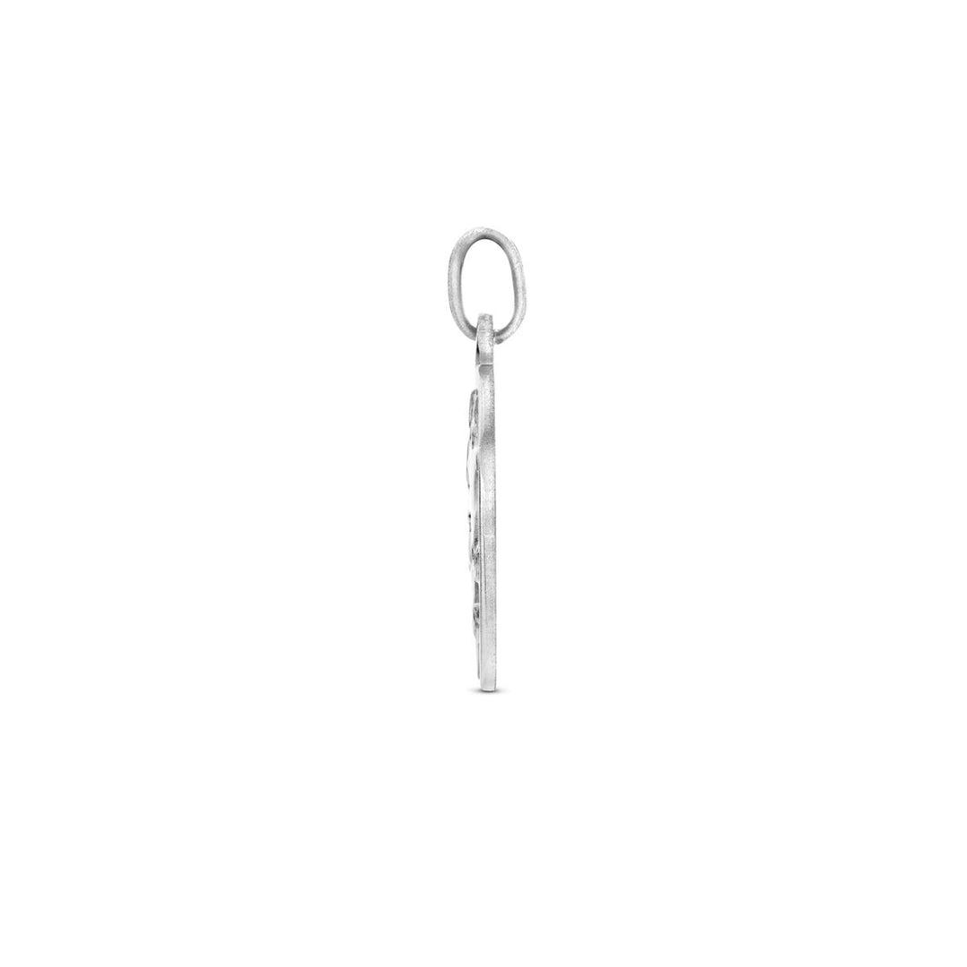 Gerhodineerd 925 Zilveren Hanger - 22mm Hoogte en 16mm Diameter, Poli/Mat Afwerking