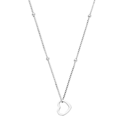 Gerhodineerd 925 Zilveren Collier met Hartje  | Elegant en Romantisch