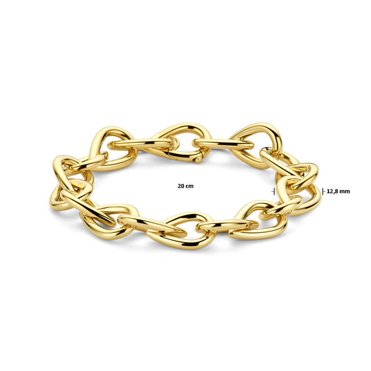 14K Geelgouden Armband – Luxe Gouden Armband 20cm, Schakelbreedte van 12,8 mm