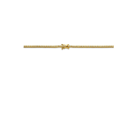 14k Geelgouden Tenniscollier met Diamanten – 42cm Draaglengte, 2.00ct Diamantgewicht