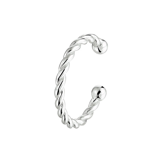 Gerhodineerde 925 Zilveren Gedraaide Ear Cuff – 13 mm (Per Stuk)