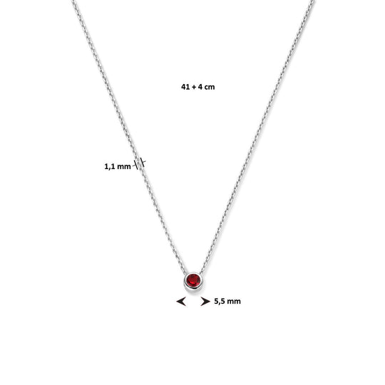 925 Zilveren Collier Juli Zirkonia Geboortesteen 41+4cm