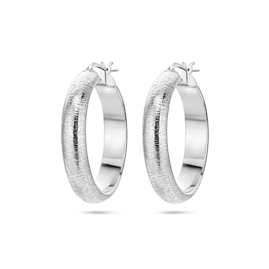 Gerhodineerd Zilveren Oorringen Halfronde Buis – 3,0mm – 29,5mm