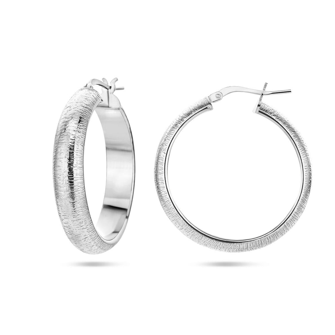 Gerhodineerd Zilveren Oorringen Halfronde Buis – 3,0mm – 29,5mm