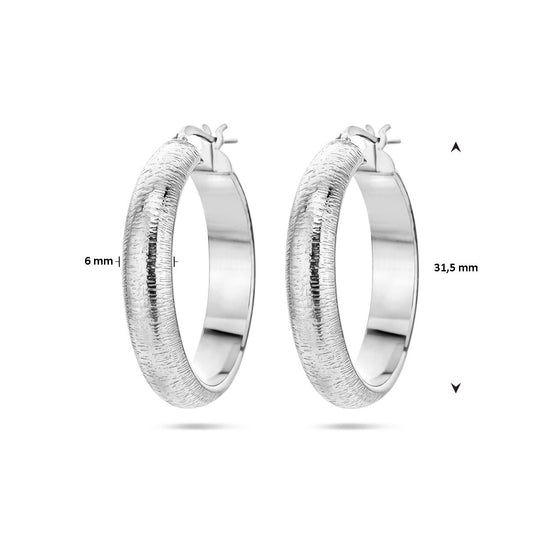 Gerhodineerd Zilveren Oorringen Halfronde Buis – 3,0mm – 29,5mm