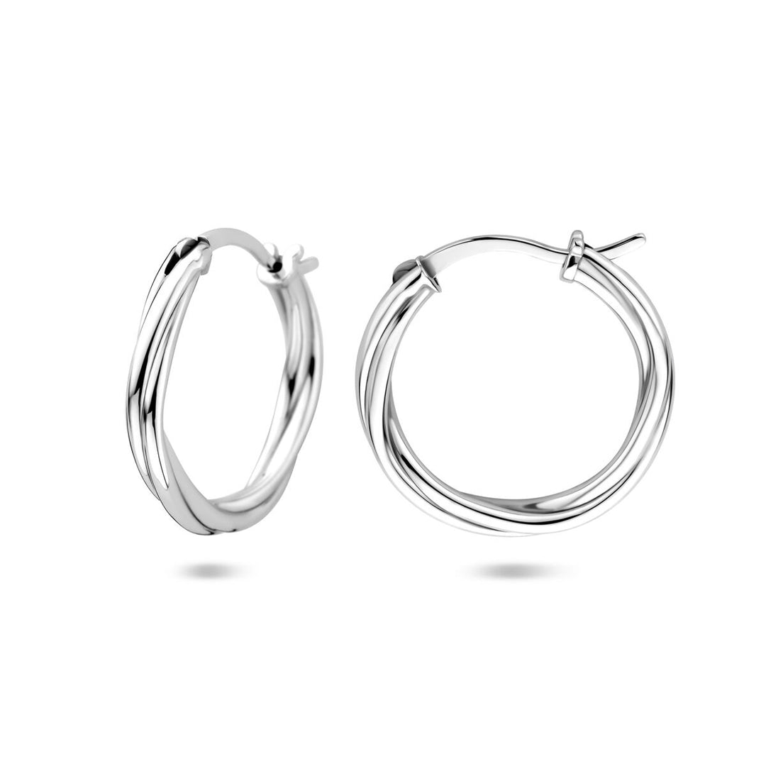 Gerhodineerde 925 Zilveren Gedraaide Oorringen – 19 mm