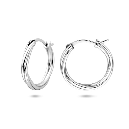 Gerhodineerde 925 Zilveren Gedraaide Oorringen – 19 mm