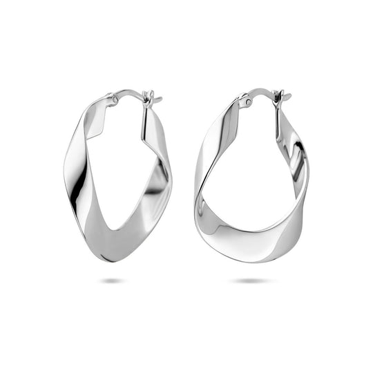 Gerhodineerd Zilveren Oorringen – 25x4,5mm – 925 Zilver