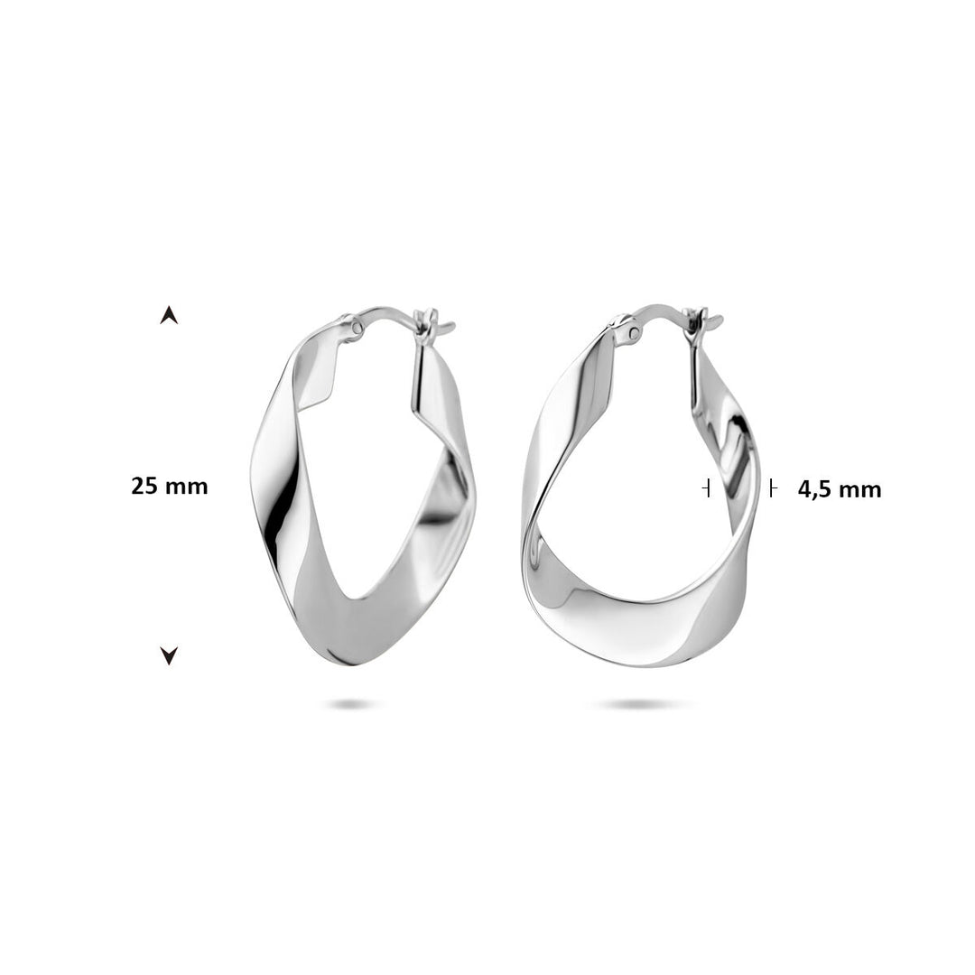 Gerhodineerd Zilveren Oorringen – 25x4,5mm – 925 Zilver