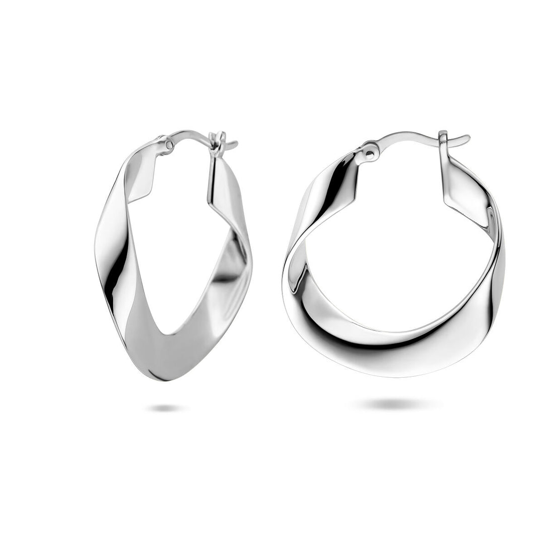 Gerhodineerd Zilveren Oorringen – 25x4,5mm – 925 Zilver