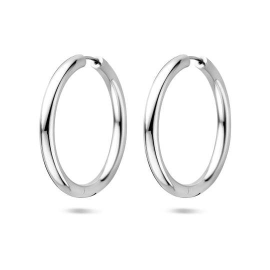 Gerhodineerd Zilveren Klapoorringen – 39x4mm – 925 Zilver