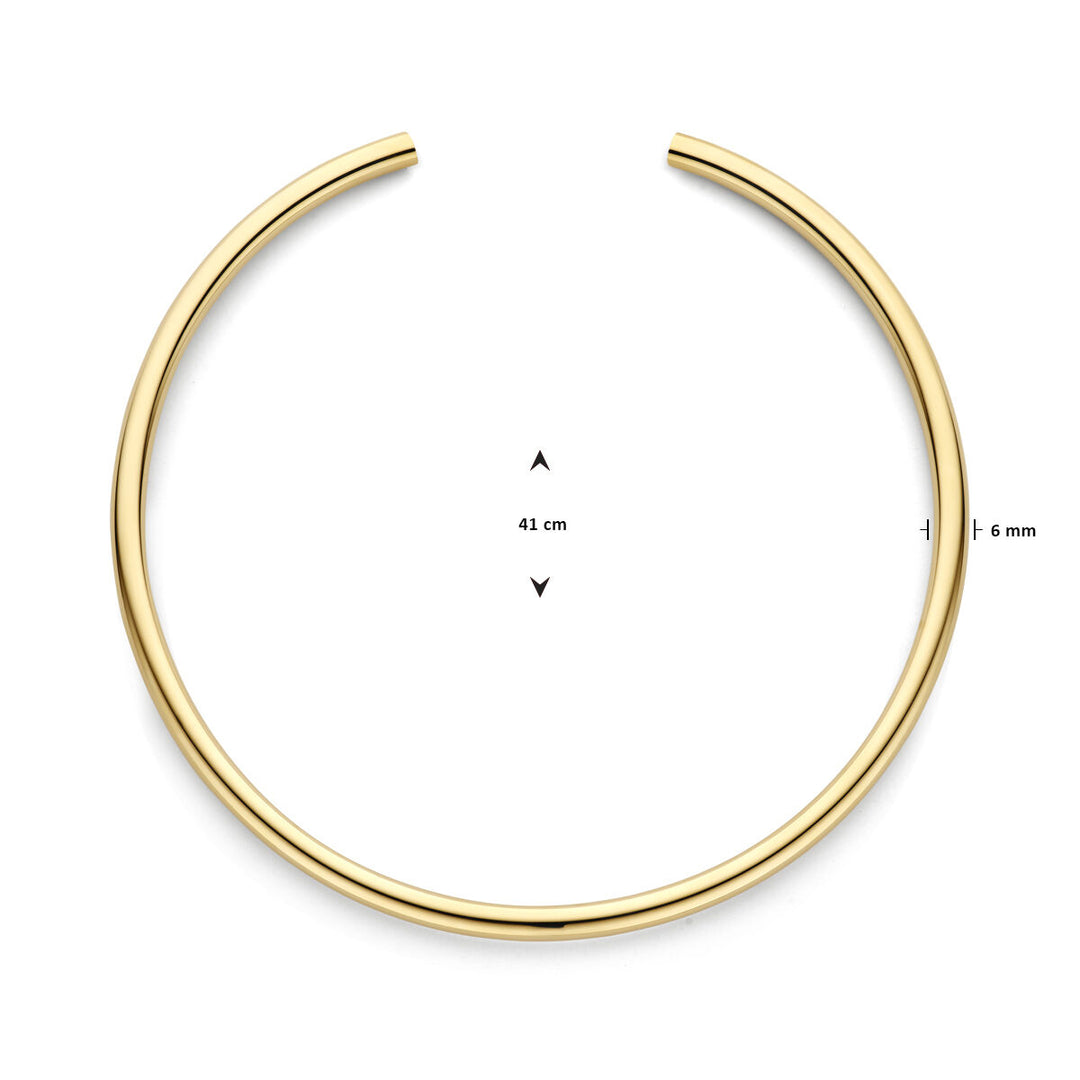 14K Geelgouden Spang Collier met Ovalen Buis – Elegant en Tijdloos