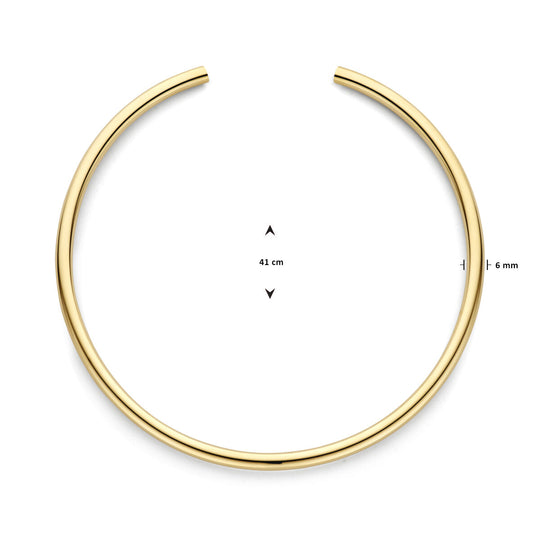 14K Geelgouden Spang Collier met Ovalen Buis – Elegant en Tijdloos