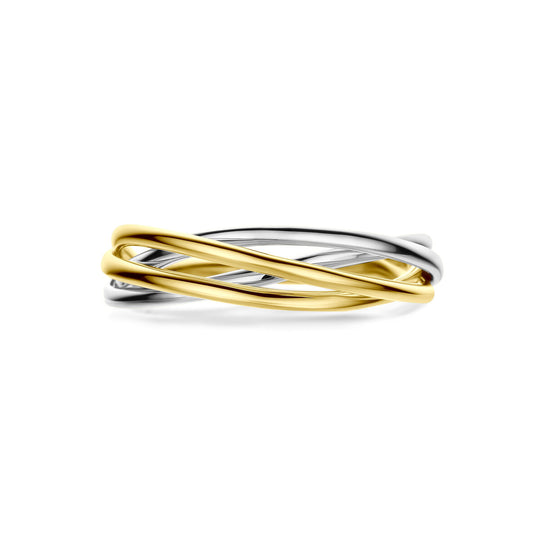 14k Bicolor Geel- en Witgouden Ring