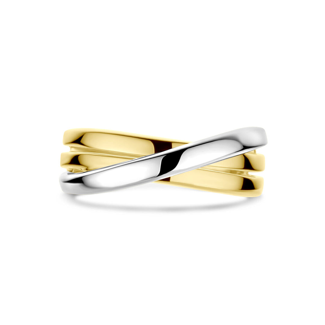 14k Bicolor Wit- en Geelgouden Ring
