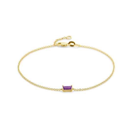 14k Geelgouden Armband met Amethist – 16,5-18 cm