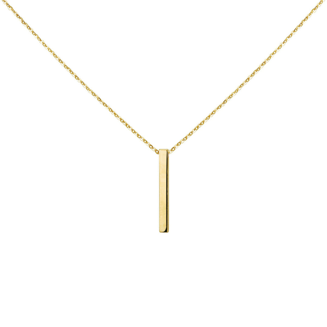 14k Geelgouden Collier met Balkje – Verstelbaar 41-45 cm