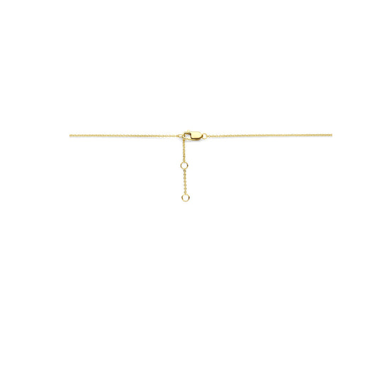 14k Geelgouden Collier met Druppel Hanger en Diamant 0.10ct – 44 cm