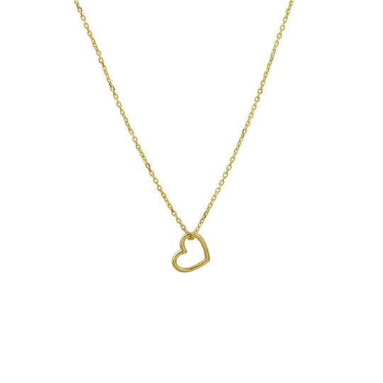 14k Geelgouden Collier met Hart Hanger – Verstelbaar 40-44 cm