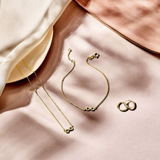 14k Geelgouden Collier met Infinity Symbool – 41,5-44,5 cm