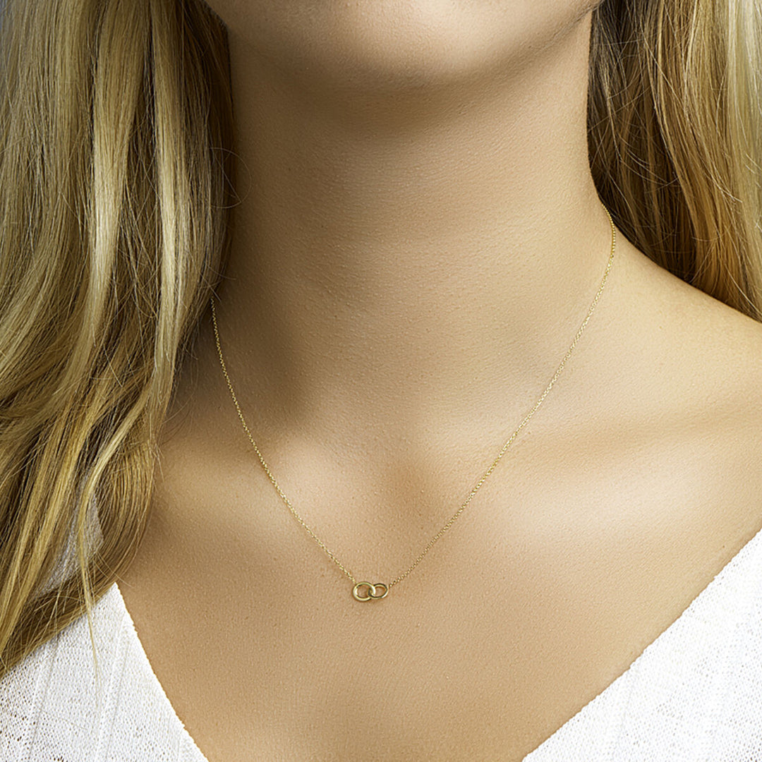 14k Geelgouden Collier met Open Rondjes – Verstelbaar 41-45 cm