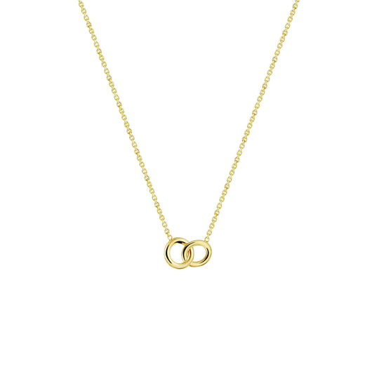 14k Geelgouden Collier met Open Rondjes – Verstelbaar 41-45 cm
