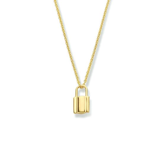 14k Geelgouden Collier met Slot Hanger – Verstelbaar 40-44 cm