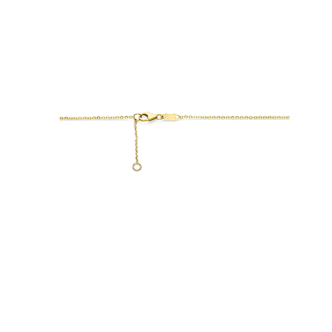 14k Geelgouden Collier met Zirkonia Hart – Verstelbaar 40-42 cm