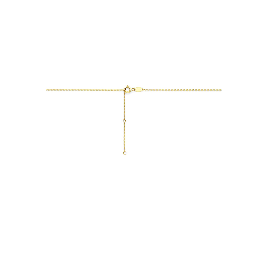 14k Geelgouden Collier met Zirkonia – Verstelbaar 41-45 cm