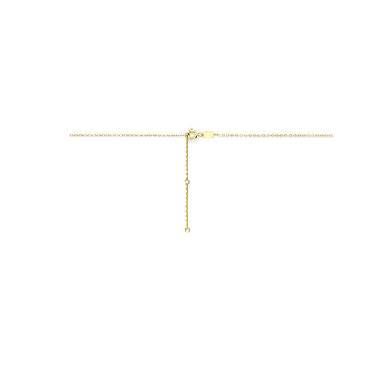14k Geelgouden Collier met Zirkonia – Verstelbaar 41-45 cm