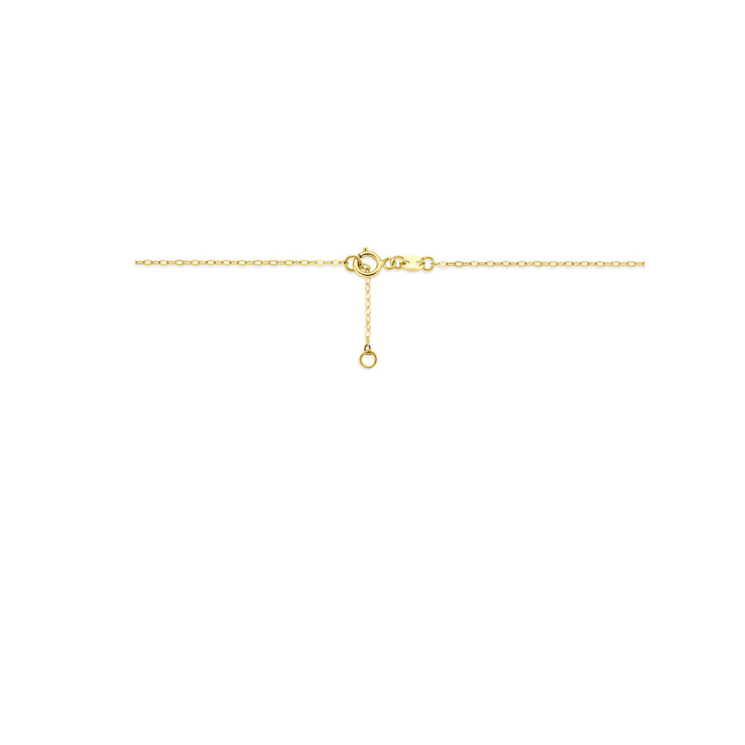 14k Geelgouden Collier met Zon Hanger – Verstelbaar 40-42 cm