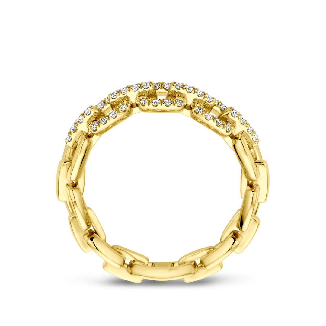 14k Geelgouden Flexibele Ring met Diamant 0.24ct