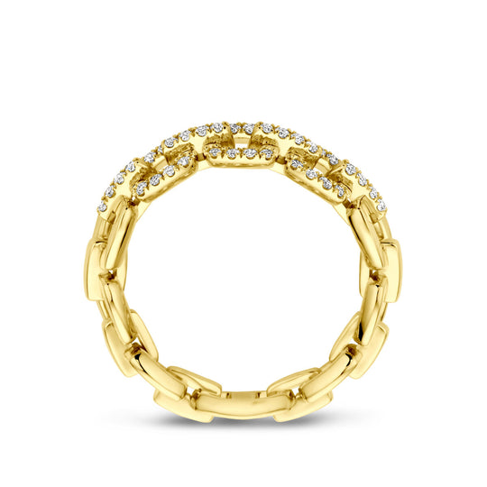 14k Geelgouden Flexibele Ring met Diamant 0.24ct