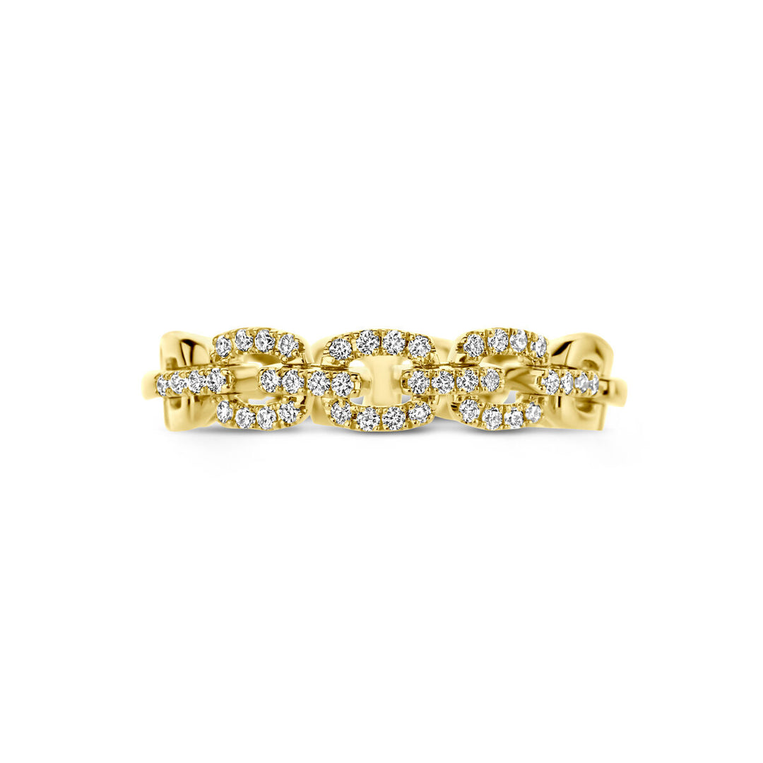14k Geelgouden Flexibele Ring met Diamant 0.24ct