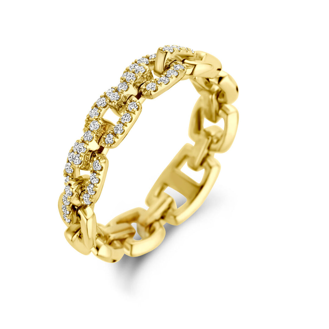 14k Geelgouden Flexibele Ring met Diamant 0.24ct