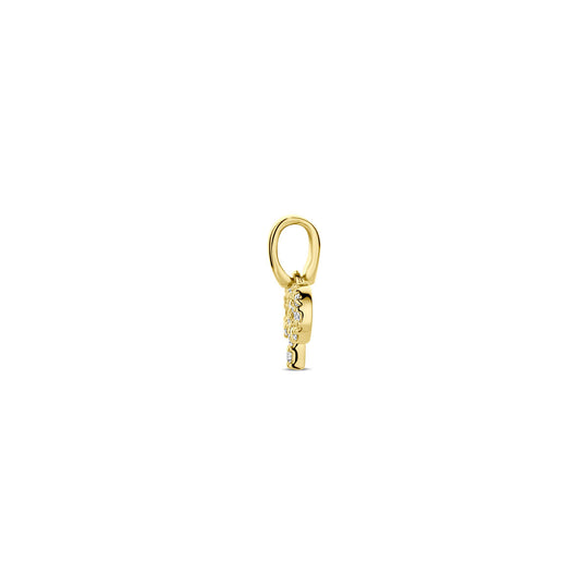 14k Geelgouden Hanger Sterrenbeeld Ram met Diamant H SI