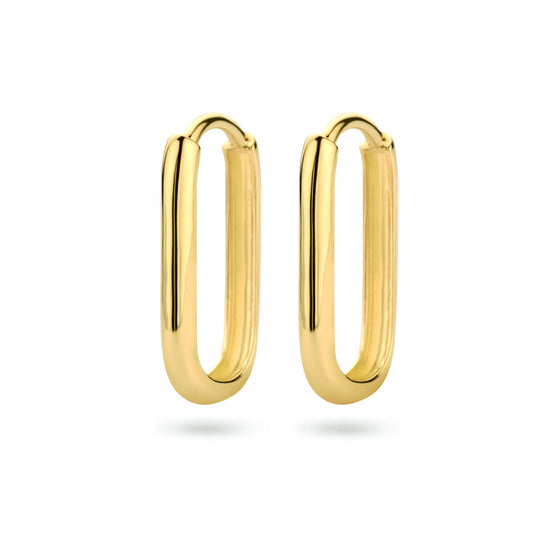 18k Geelgouden Klapoorringen Paperclip – 16 mm
