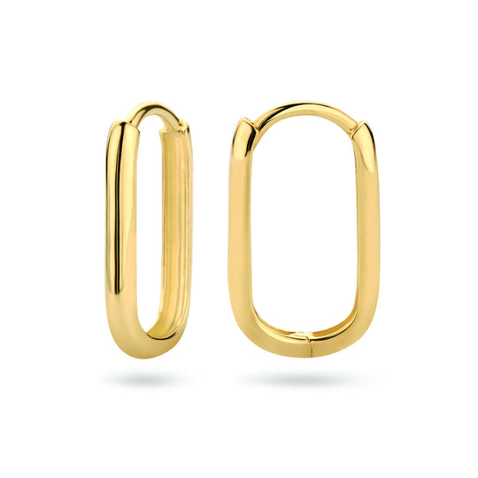 14k Geelgouden Klapoorringen Paperclip – 16 mm