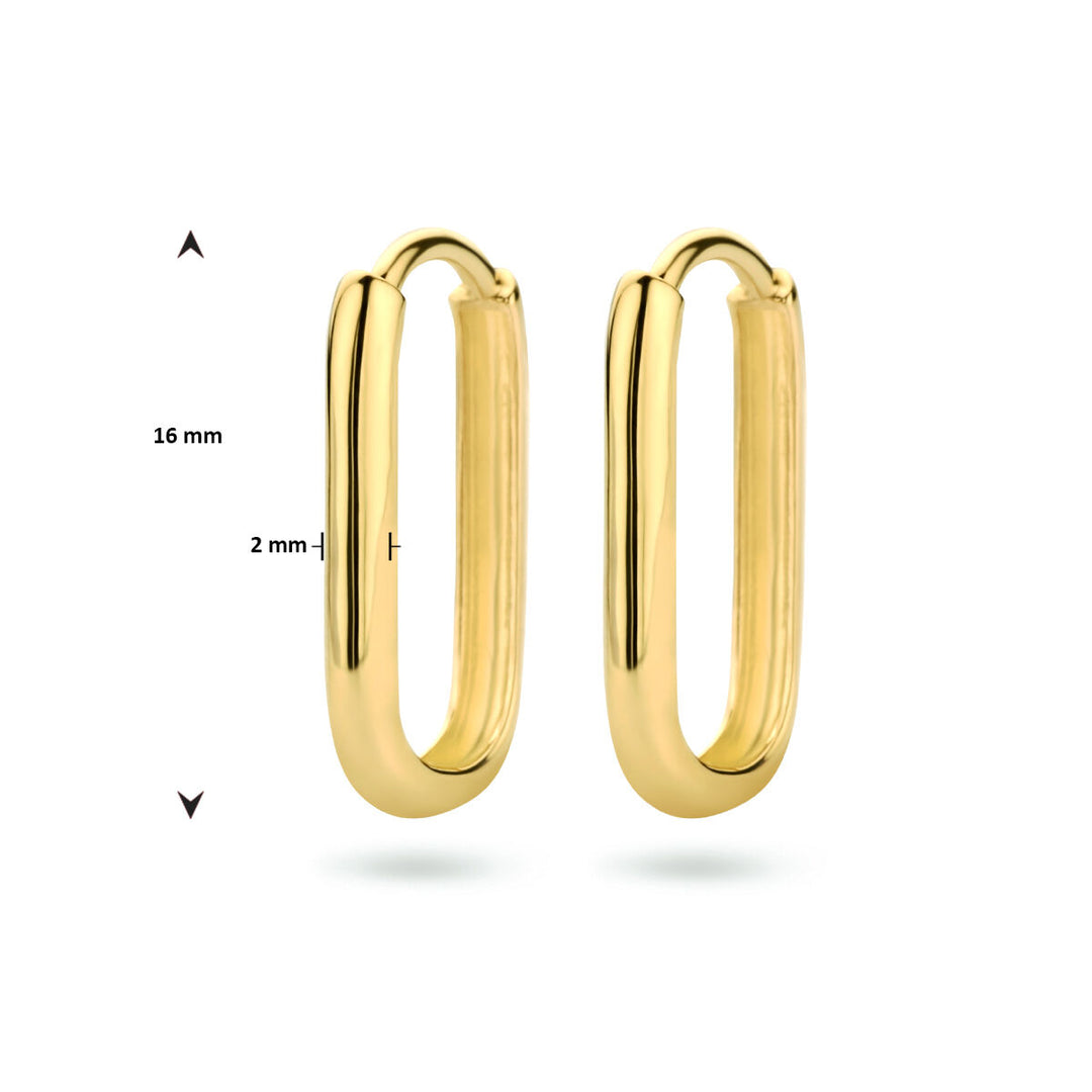 14k Geelgouden Klapoorringen Paperclip – 16 mm