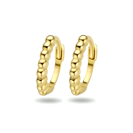 14k Geelgouden Klapoorringen met Bolletjes – 10 mm