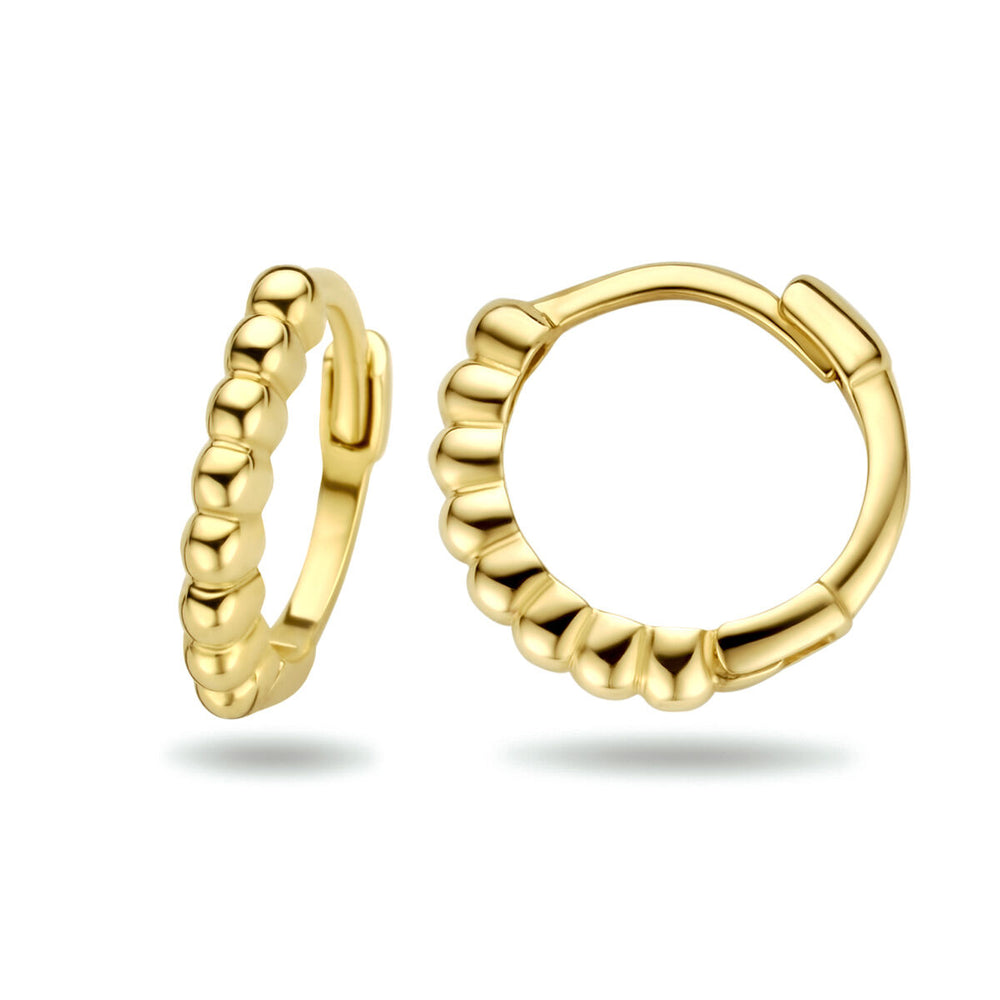14k Geelgouden Klapoorringen met Bolletjes – 10 mm