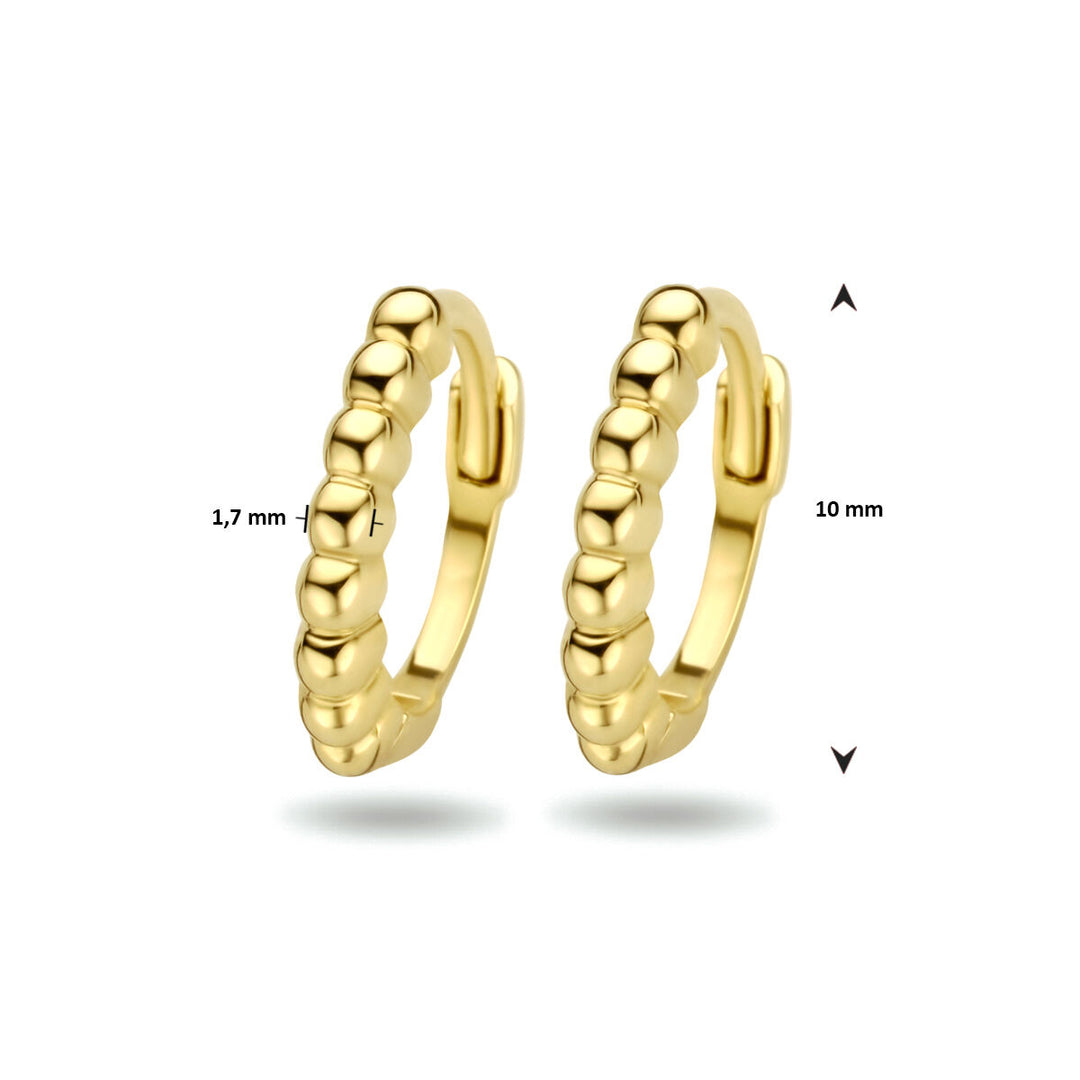 14k Geelgouden Klapoorringen met Bolletjes – 10 mm