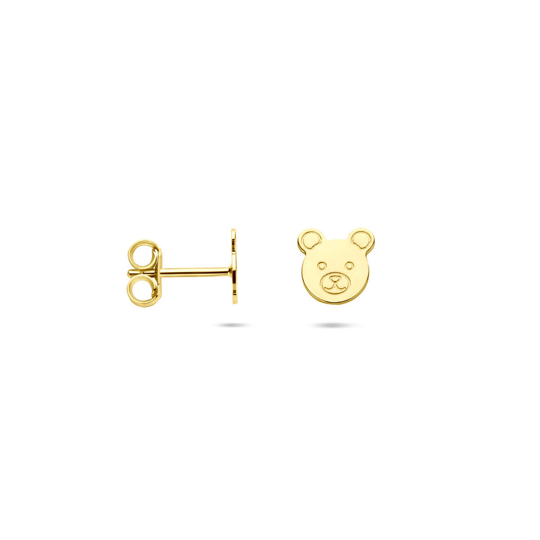 14k Geelgouden Oorknoppen Beertje – 7 mm